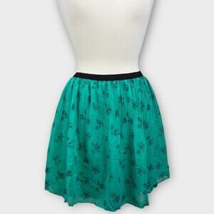 Victoria Secret Womens Chiffon Floral Mini Skirt Pleated Fairy Whimsy Y2K Sz 12